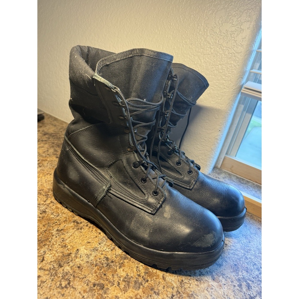 Belleville 390TRP Men's Black Leather Lace-Up Combat Boots Round Toe 11W